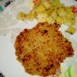 Milanesas de avena y cebollas, con papas con perejil ❤