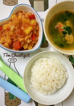 Hình của món Tôm chua ngọt.