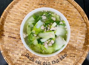 Hình của món Canh cải dún thịt bằm.