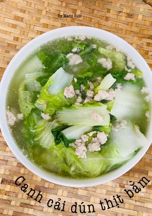 Hình của món Canh cải dún thịt bằm.