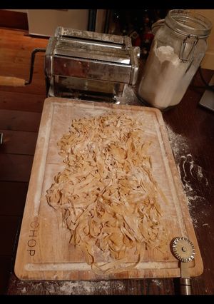 A picture of Fresh homemade tagliatelle al ragù.