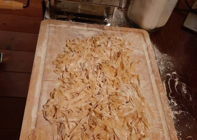 Fresh homemade tagliatelle al ragù