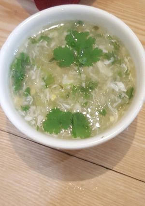Hình của món Soup ngô chay.