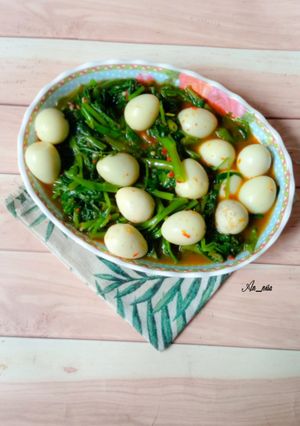 Foto resep Oseng Kangkung Telur Puyuh