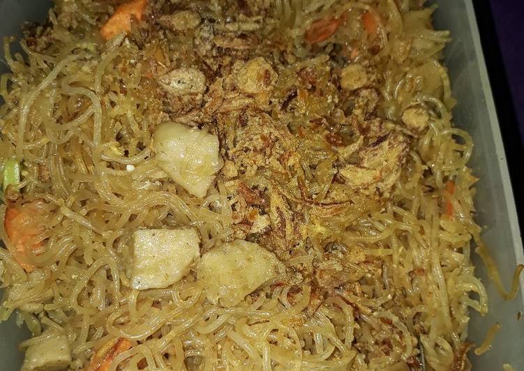 Resep Bihun goreng pentol bakso Anti Gagal