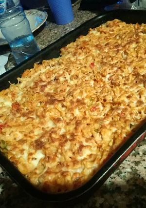 صورة لوصفة مكرونة بجبنة الموتزريلا على طريقتي😋