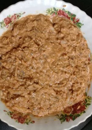 A picture of Tin fish salad.