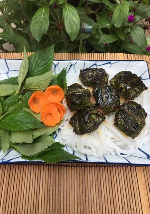 Hình của món Bún chả ngò gai.