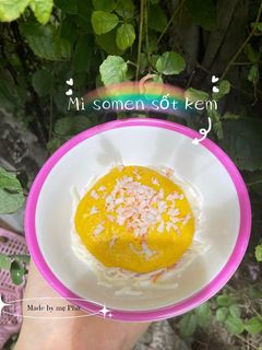 Hình của món Mì somen sốt bít đỏ phô mai.