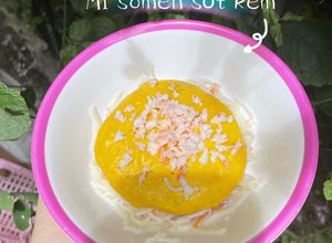 Hình của món Mì somen sốt bít đỏ phô mai.