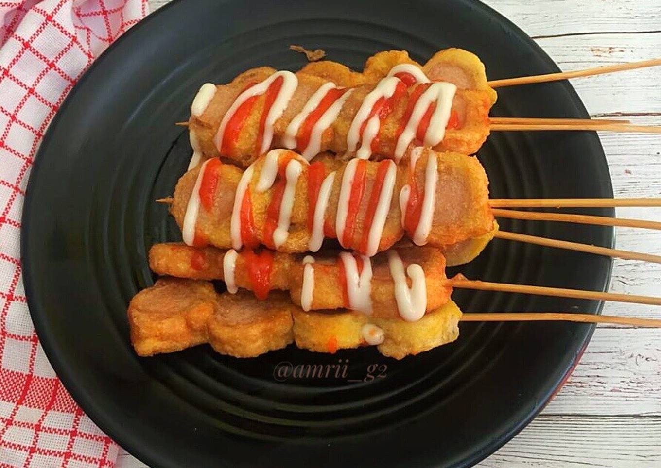 Sate roti sosis