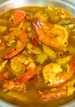 কুমড়ো দিয়ে চিংড়ি মাছের ঝাল (Kumro Diye Chingri macher Jhal recipe in Bengali) রেসিপির প্রধান ছবি