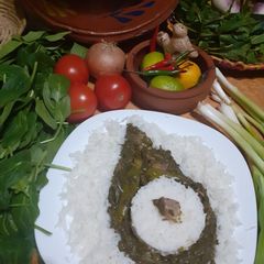 Palak Gosht mutton spinach curry A picture of Palak Gosht mutton spinach curry.