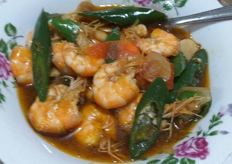 Resep Oseng udang cabe hijau, Enak