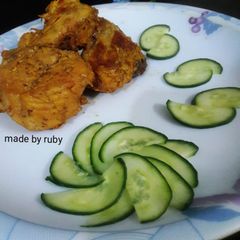 A picture of Barbeque steam chicken.
