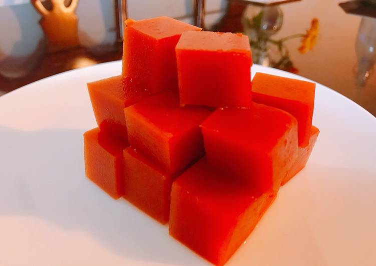 Steps to Prepare Ultimate Agar Agar Diet 1: Tomato Kanten (Agar Agar) Jelly for weight loss