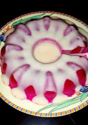 Foto resep Puding Buah Naga with Fla