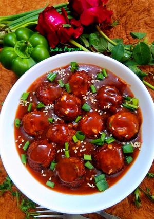 A picture of Restaurant-Style Paneer Manchurian.