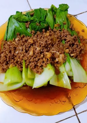 Foto resep Sawi siram daging cincang