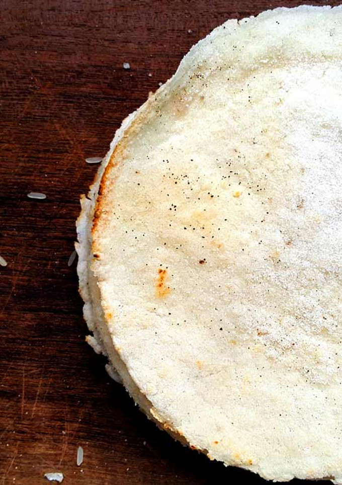 Una foto de Masa para tacos (o Rapiditas) utilizando arroz cocido! Fácil, económico, SIN GLUTEN y VEGANO!