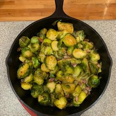 A picture of Cast Iron Brussel Sprouts.