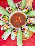 Five-Color Vegetarian Spring Rolls