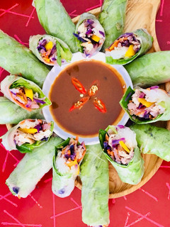 A picture of Five-Color Vegetarian Spring Rolls.