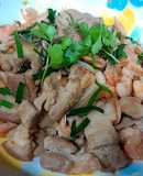 Tôm thịt rang hẹ