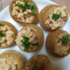 A picture of Macaroni salad golgappa.