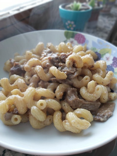 A picture of Pasta with Mushroom and Sausage Cream Sauce.
