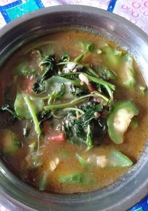Foto resep Tumis kuah bayam gambas