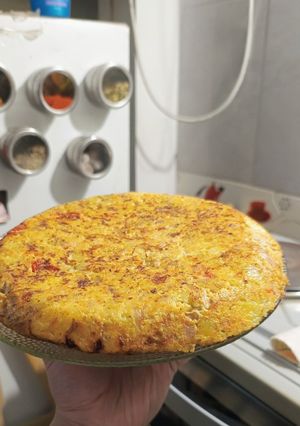 Una foto de Tortilla con puré de papas