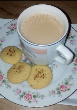 A picture of Tea time with homemade biscuits.