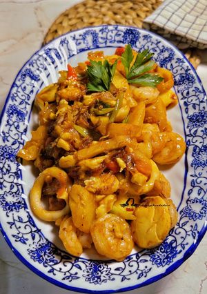 Foto resep Udang Cumi Asam Manis Saos Tiram Satset