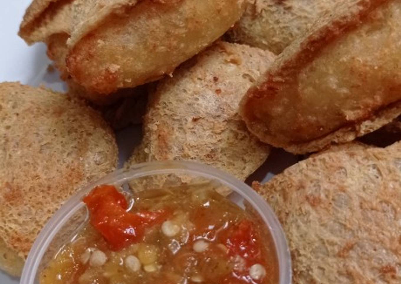 Tahu walik cocol sambel bawang