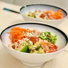 A picture of Sashimi Poke Rice Bowl🍣🍚.