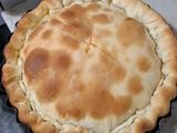 Tarta de champiñones, choclo y zapallito verde