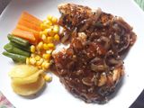 Grilled Chicken Steak with Blackpepper Sauce