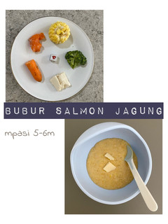 Foto resep Mpasi 5-6 bulan bubur salmon jagung