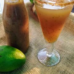 A picture of Aam Panna with Jaggery Powder.