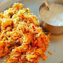 A picture of Restaurant style Veggie Biryani pulao.