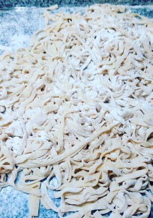 Una foto de Fideos caseros al huevo