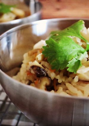 Foto resep Nasi tim jamur ala Jepang