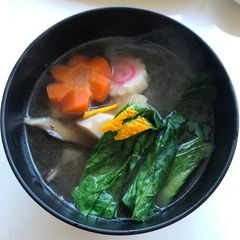 A picture of Zoni Tokyo Style (Mochi in Japanese  Soup).
