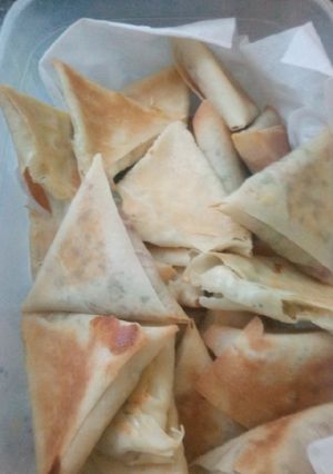صورة لوصفة سمبوسك خضار وجبنه بيضا