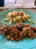 Wok de brótola al champán, fácil y rápido