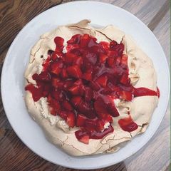 Strawberry pavlova A picture of Strawberry pavlova.