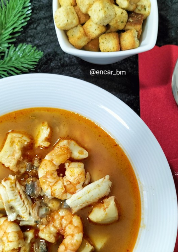 Una foto de Sopa de marisco