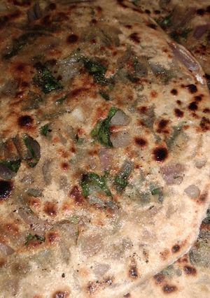 A picture of Coriander onion Parantha.