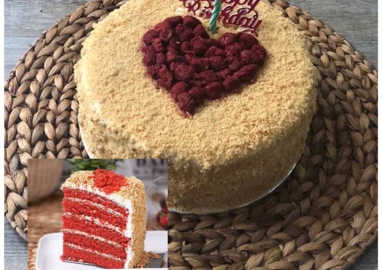 Bagaimana Menyiapkan Red velvet peanut 🥜 yang Enak Banget